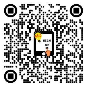 Clickable QR code for the Glowing Lights Learning sign up page.